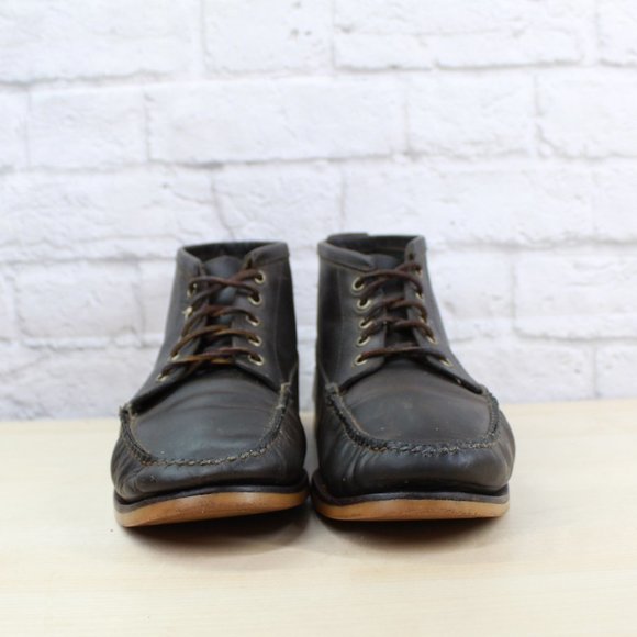 LL BEAN Men's Signature Jackman Ranger Moc Brown Leather Chukka Boots 11.5 D - Picture 4 of 9